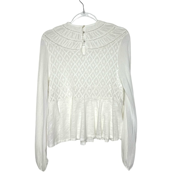 Free People | NWT Long Sleeve Pieced Top in Ivory Small - Picture 4 of 8